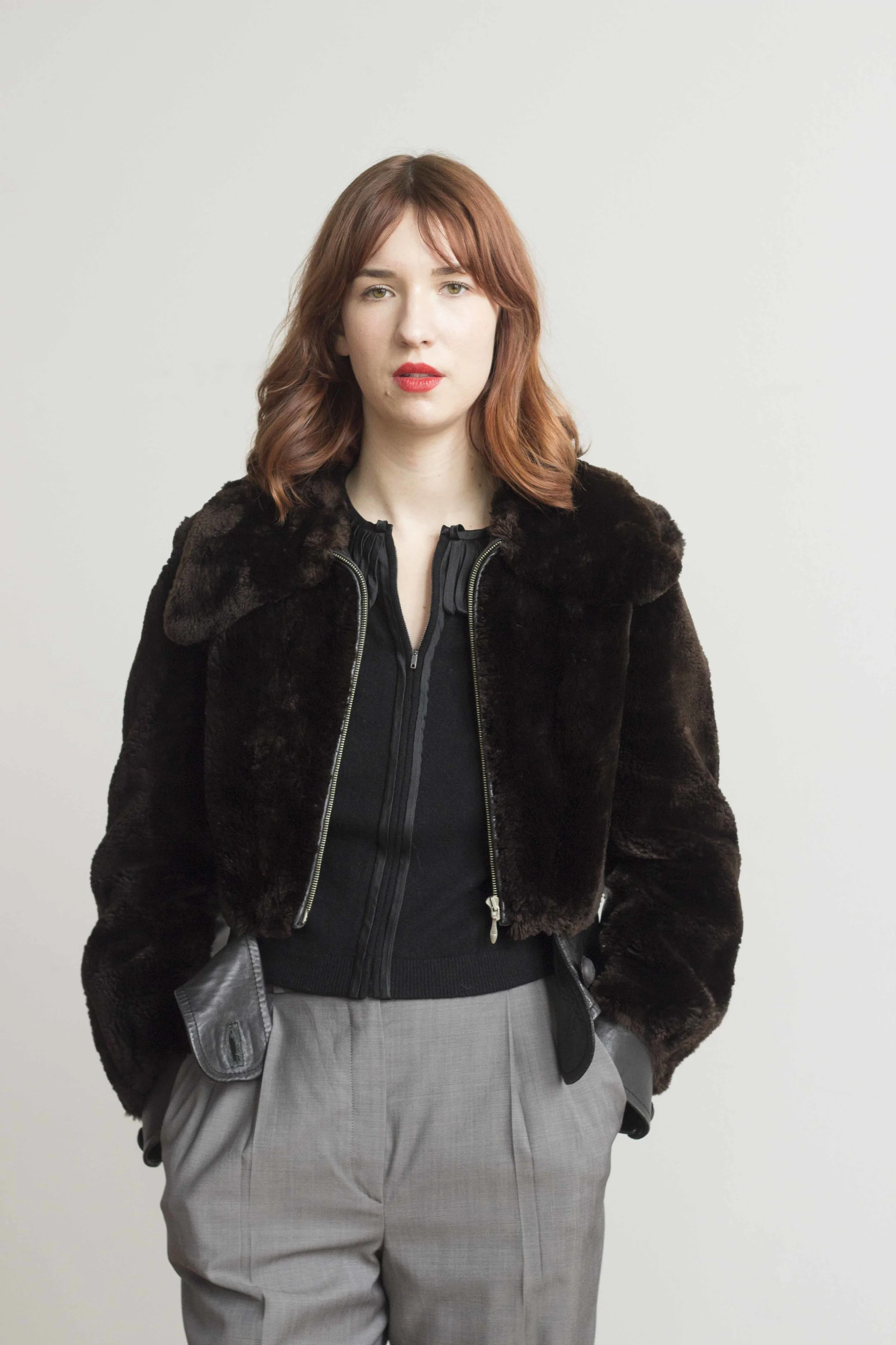 1940s Mouton Shearling Bomber Jacket