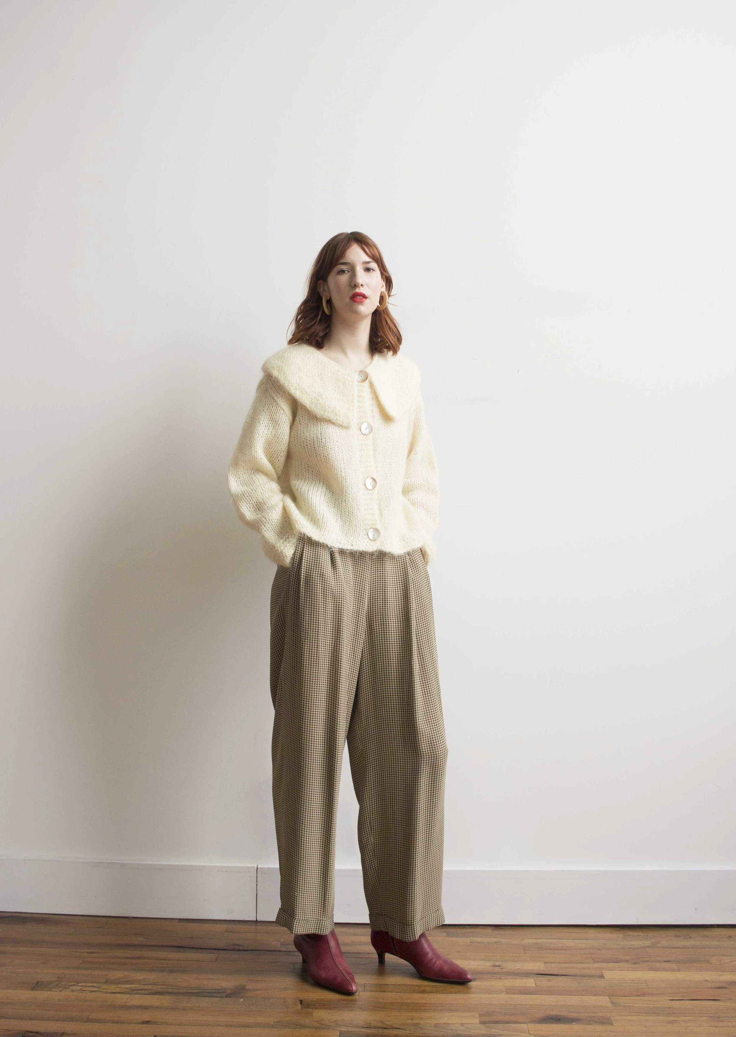 1990s Portrait Collar Mohair Sweater