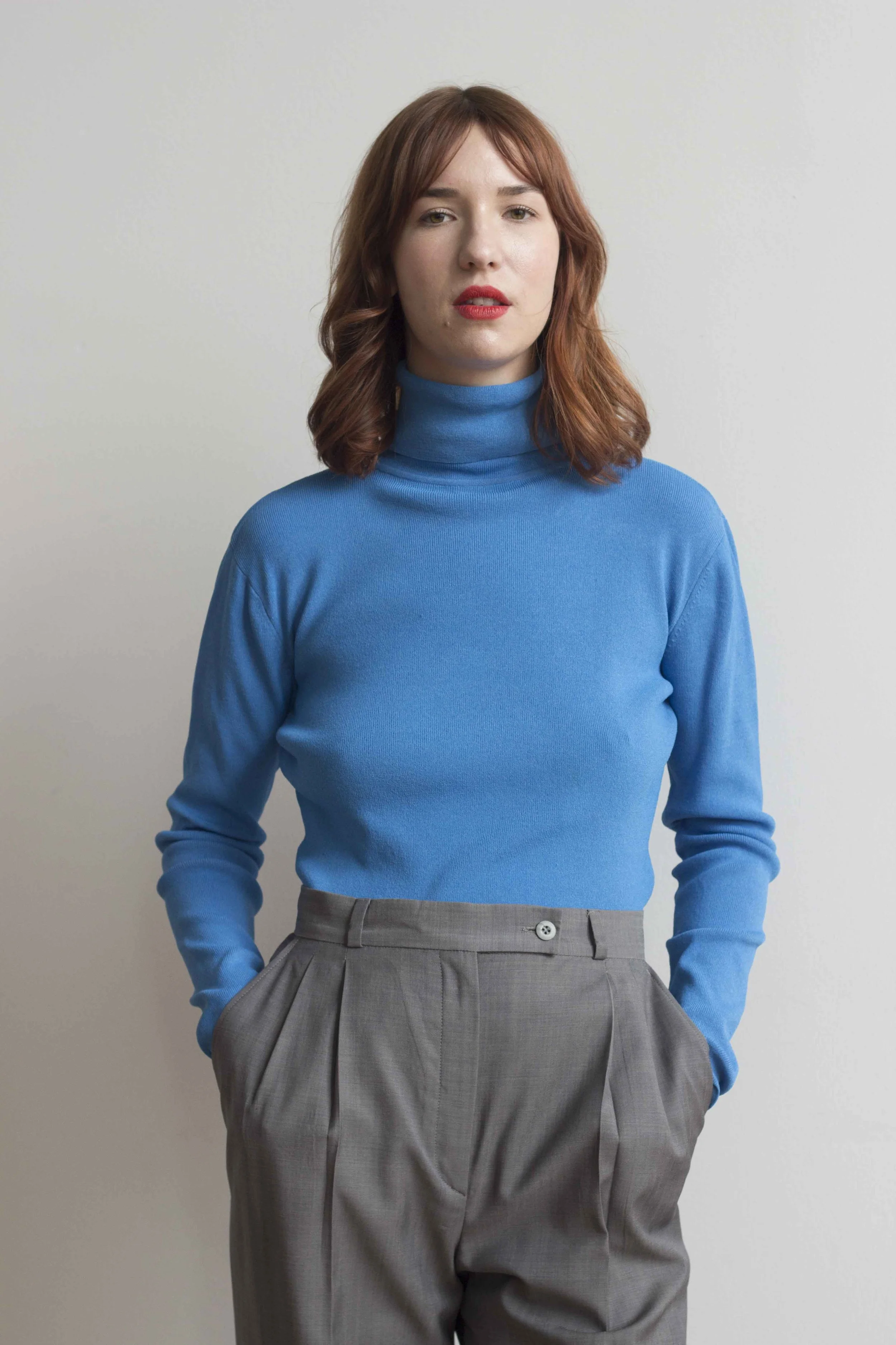 1970s Cerulean Lambswool Turtleneck