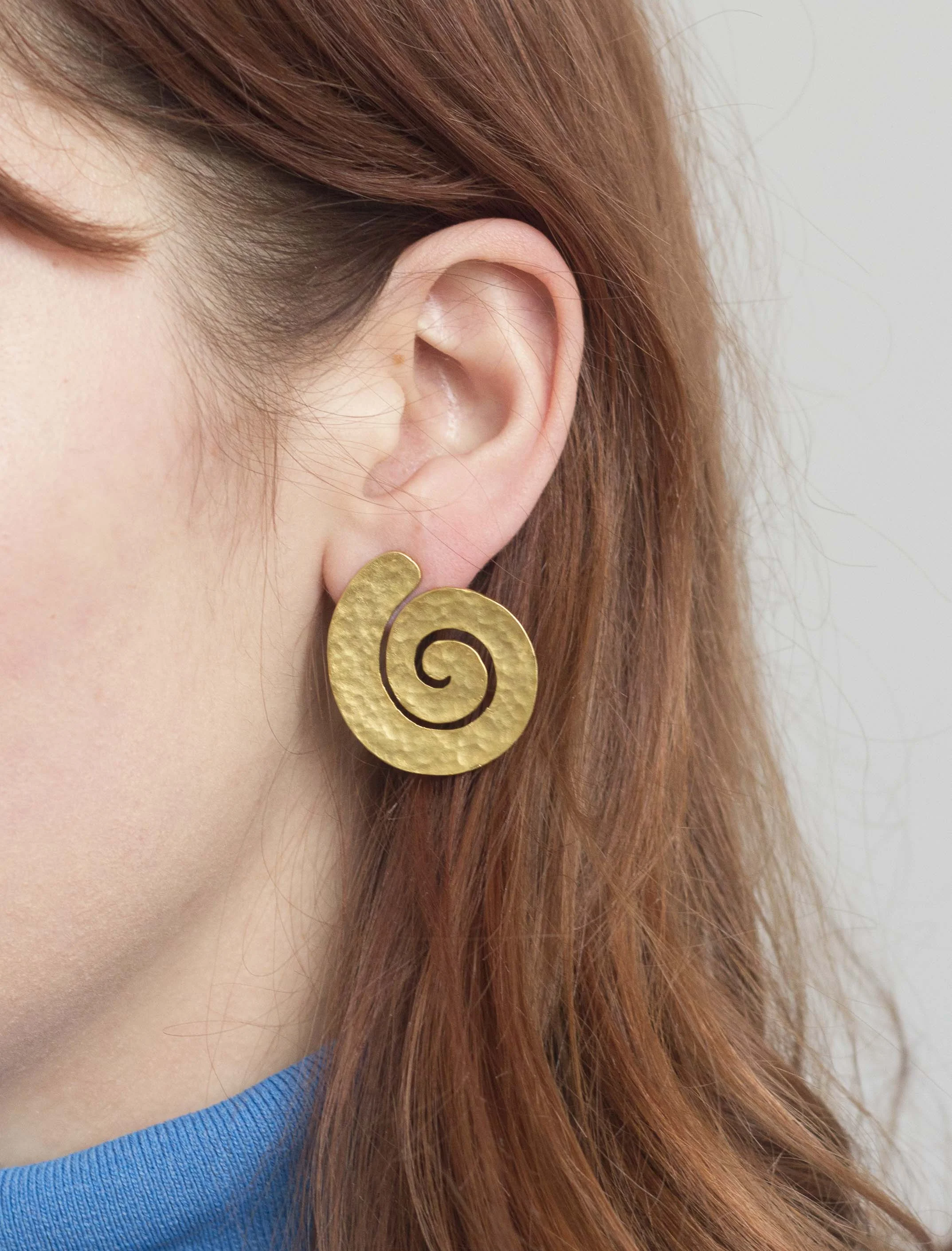 1980s Oversize Swirl Earrings