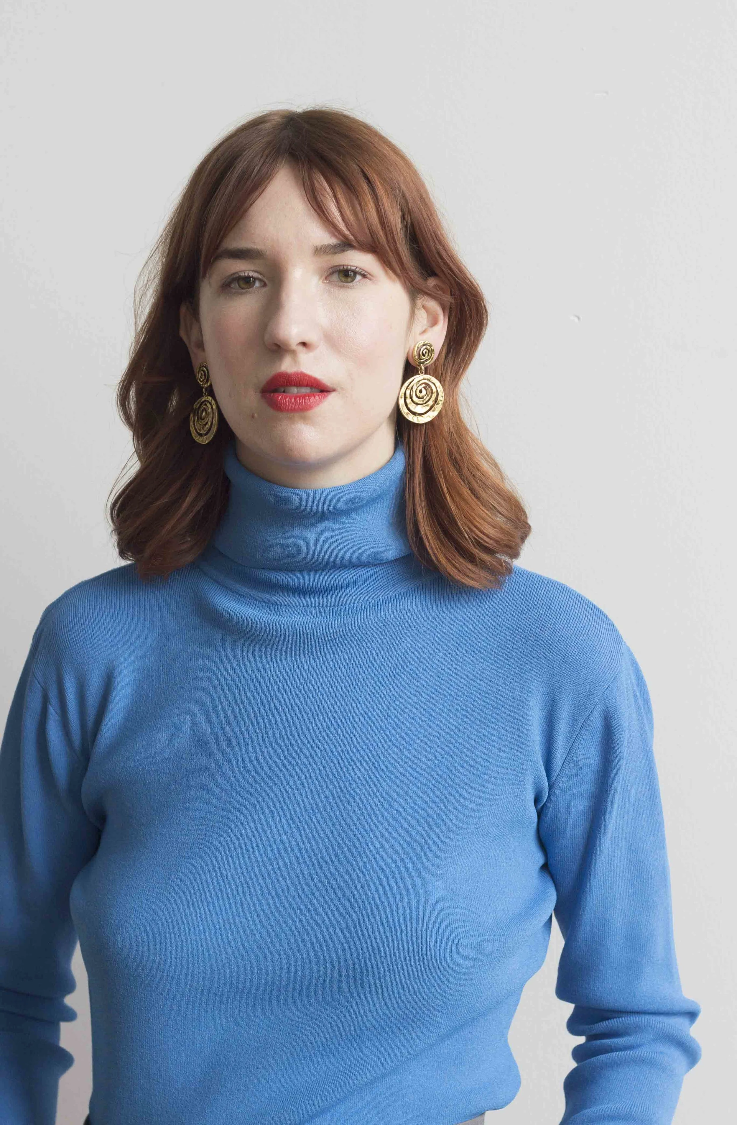 1980s Gold Swirl Drop Earrings