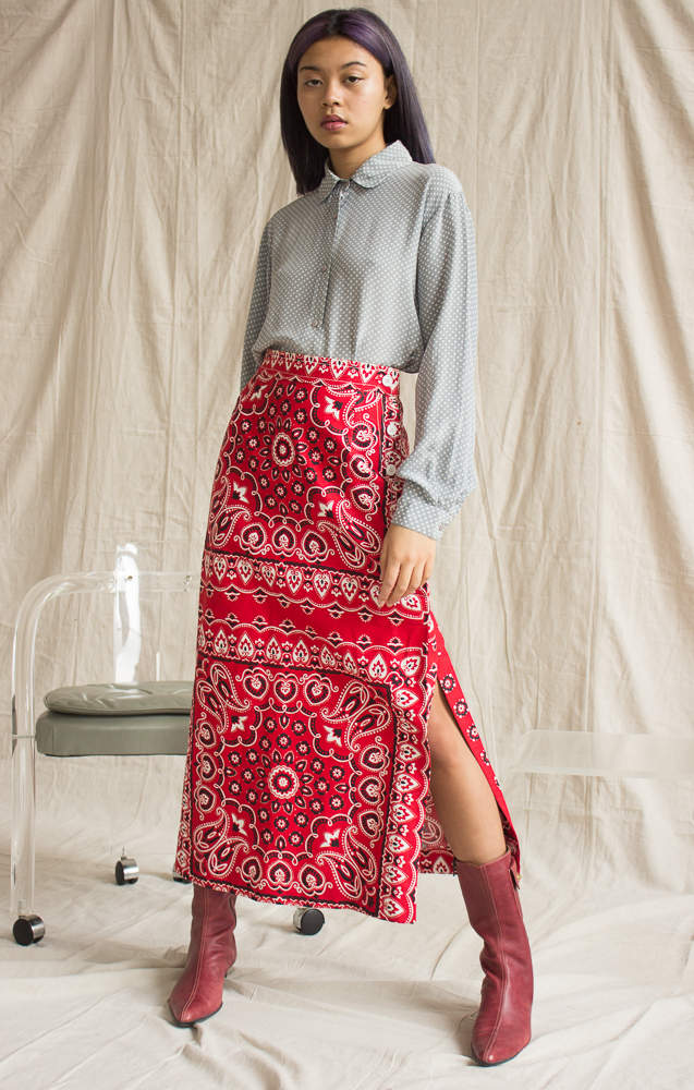 1970s Saks Fifth Avenue Bandana Cotton Skirt