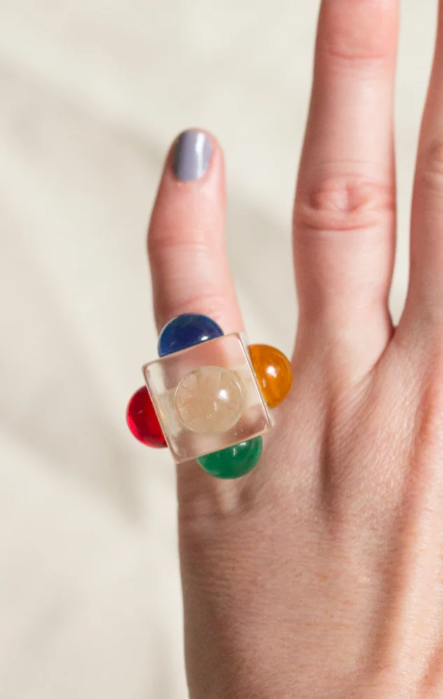 1960s Clear Cube Candy Ring