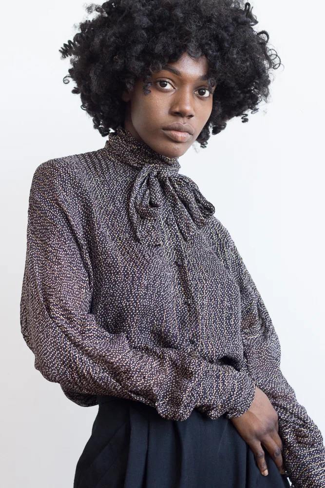 1980s Silk &amp; Lurex Blouse