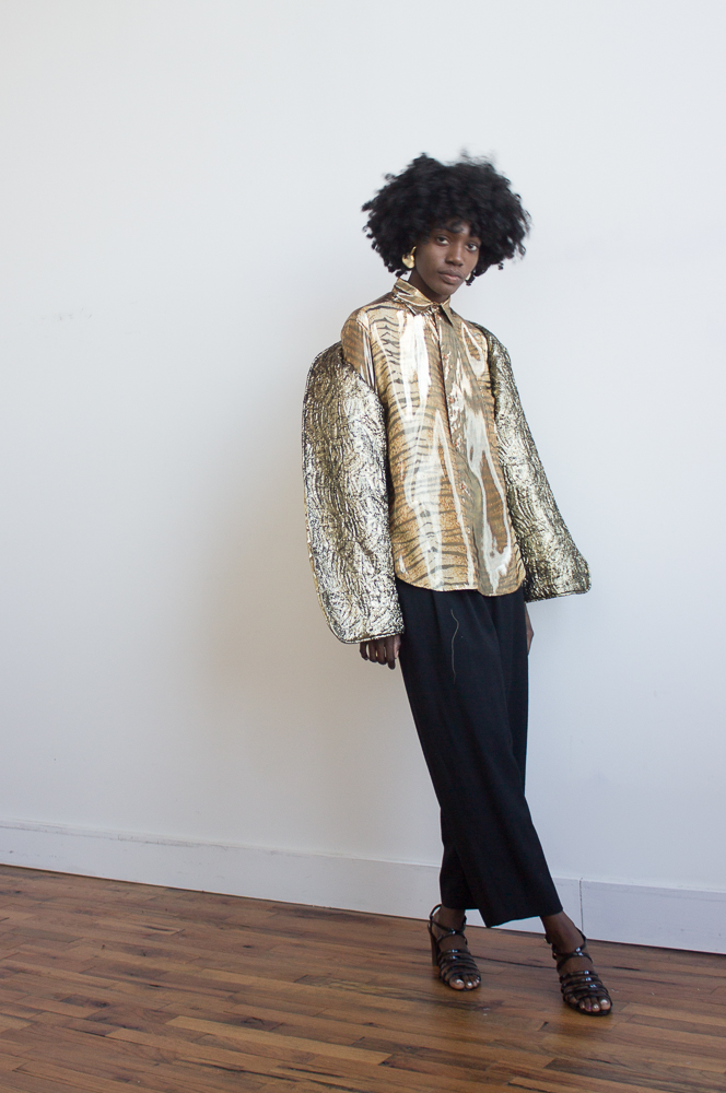 1980s Gold Lamé Quilted Jacket