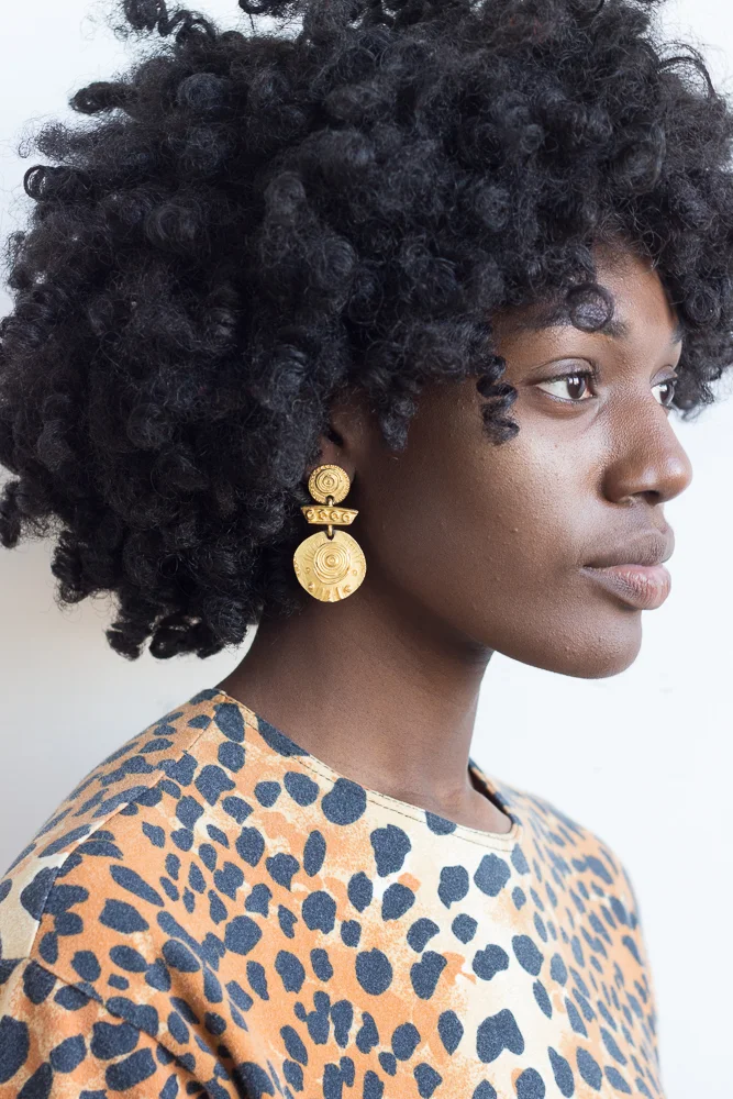 1980s Romanesque Coin Drop Earrings