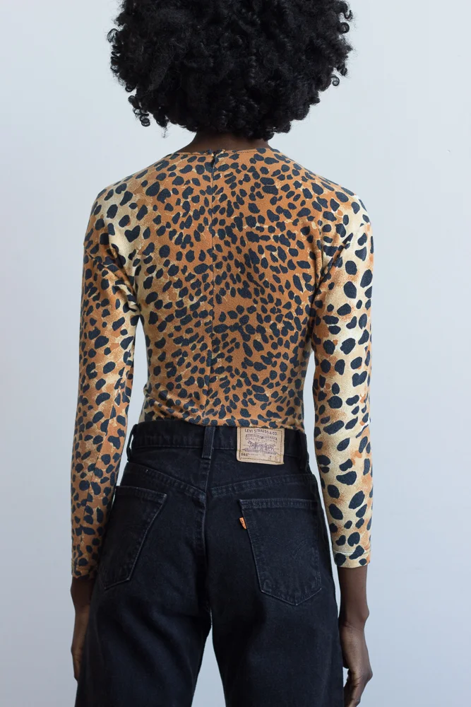 1980s Leopard Print Bodysuit
