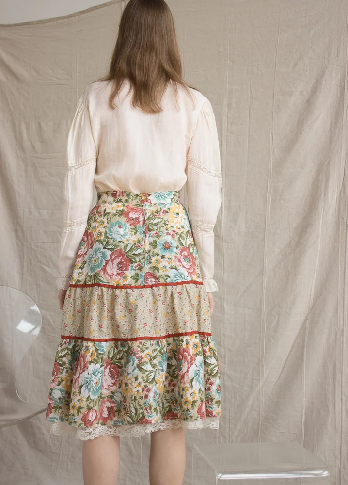 1970s Prairie Girl Peasant Skirt