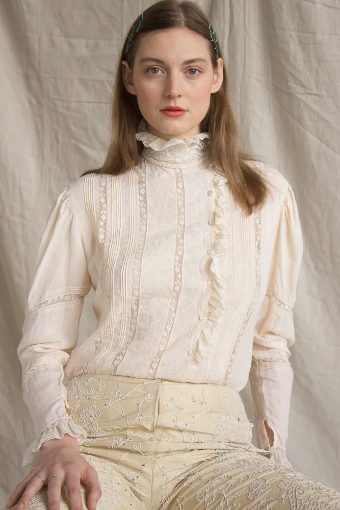1980s Ralph Lauren Edwardian Blouse