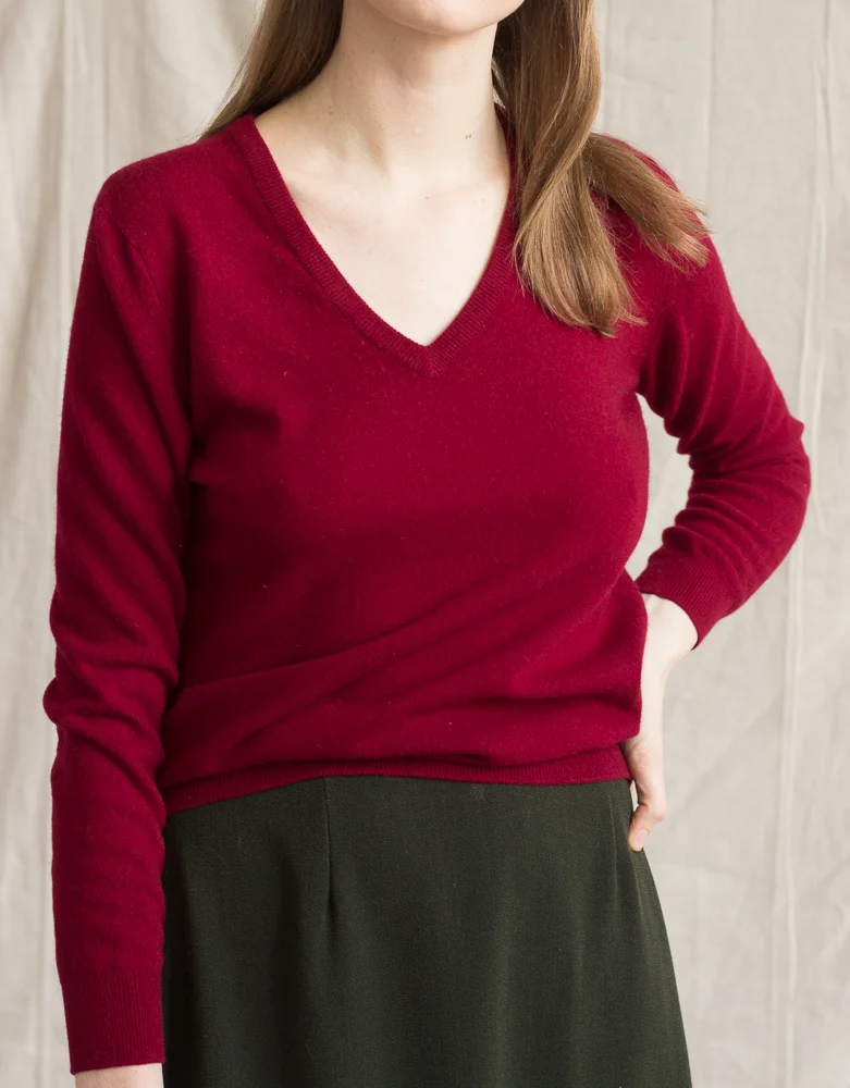 1970s Scottish Cashmere V-Neck Sweater