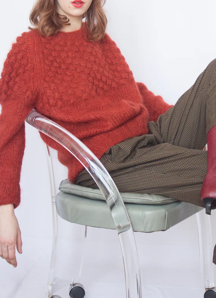 1970s Italian Persimmon Mohair Sweater