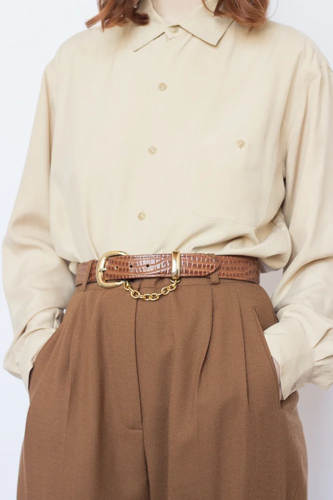 1980s Crocodile and Chain Belt