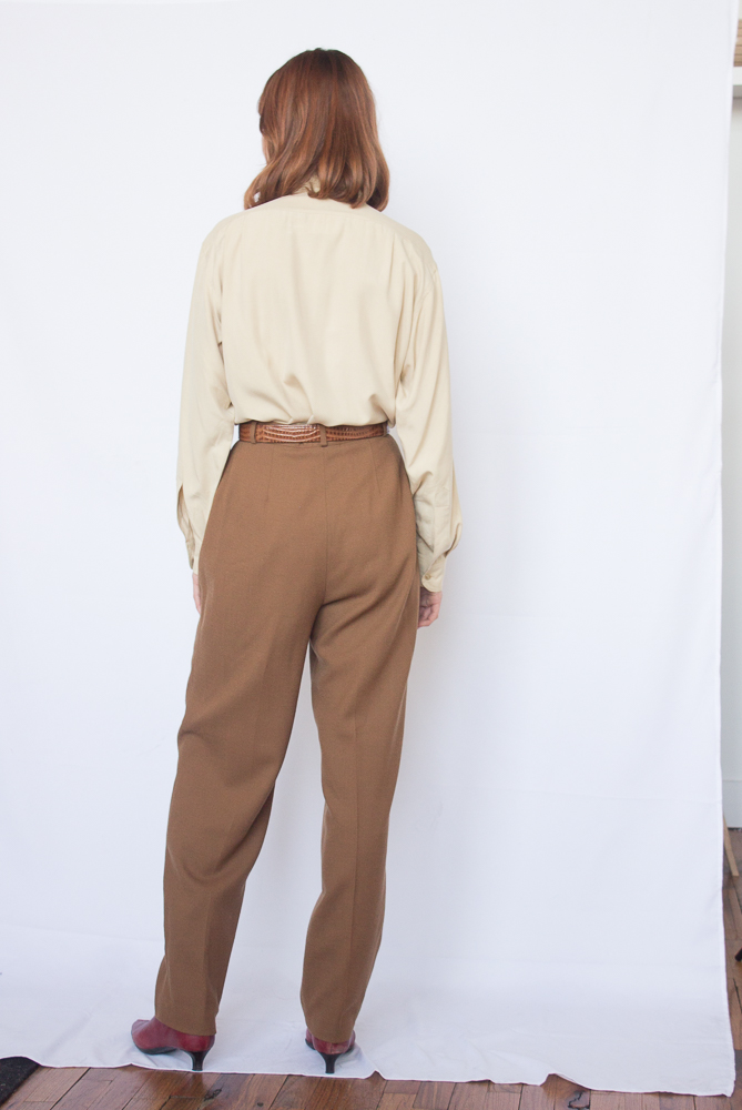 1980s Liz Claiborne Wool Crepe Trousers
