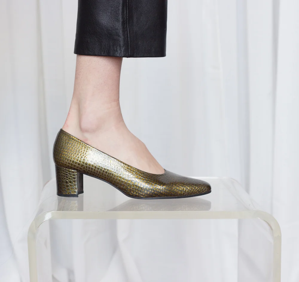 1980s Bronze Crocodile Pump