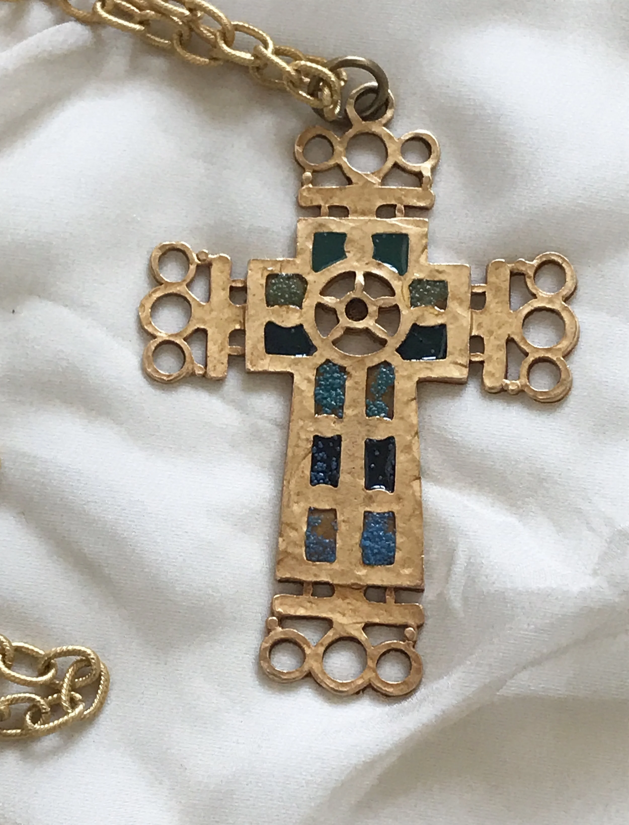 1980s Christian Lacroix-Inspired Cross Necklace