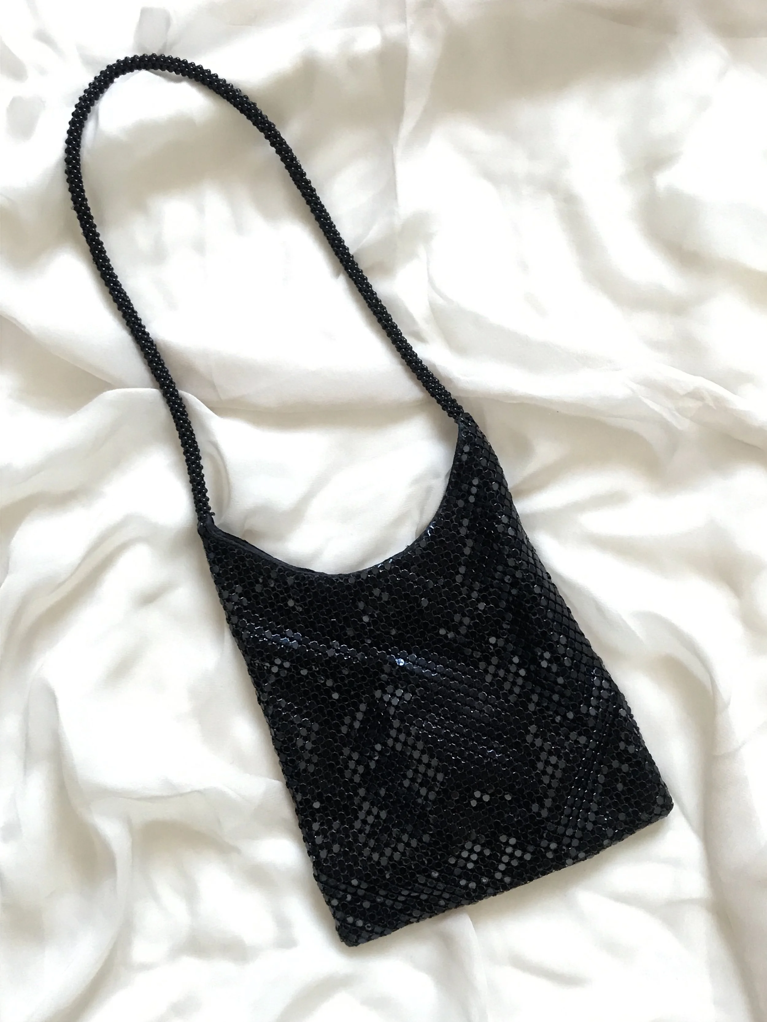 Vintage Black Metal Mesh Mini Shoulder Bag
