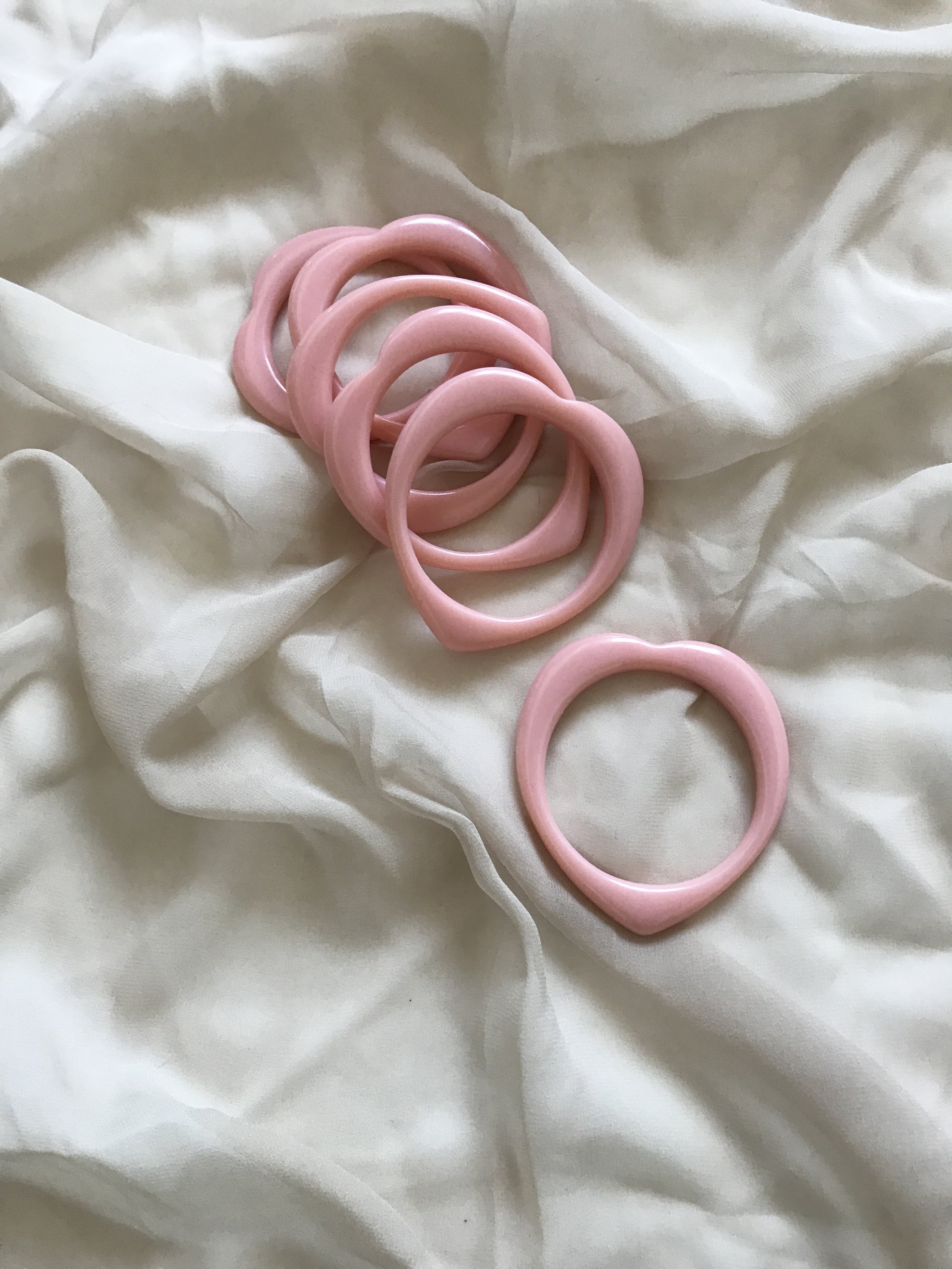 1980s Set of 6 Japanese Heart Bangles