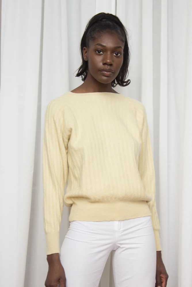 1980s Zoran Buttercream Cashmere Sweater