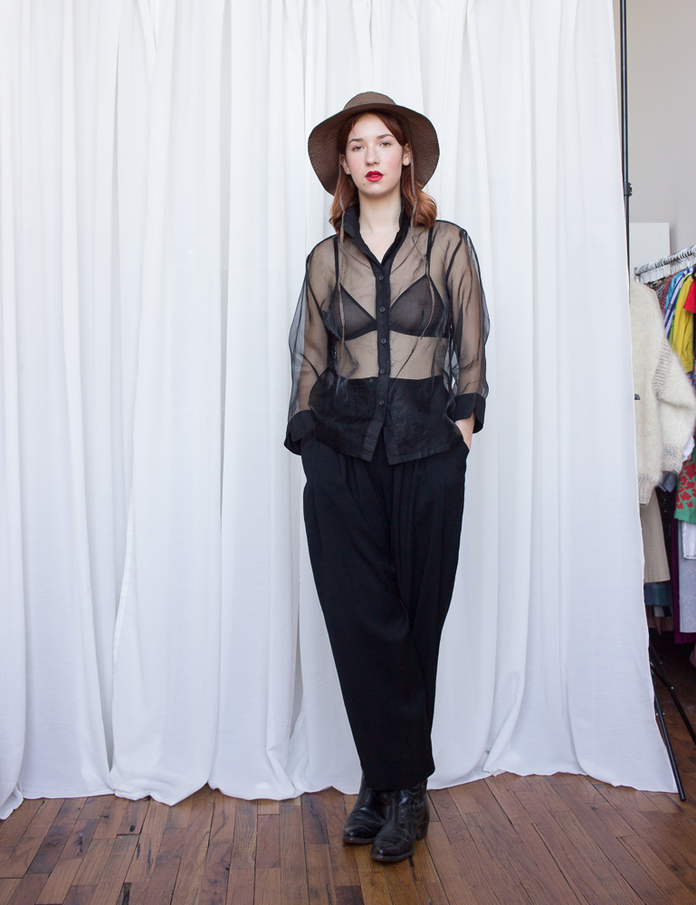 1990s Sheer Organza Top