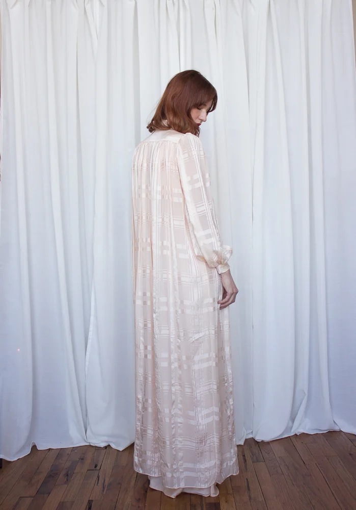 1980s Peggy Jones Silk Chiffon Dressing Gown