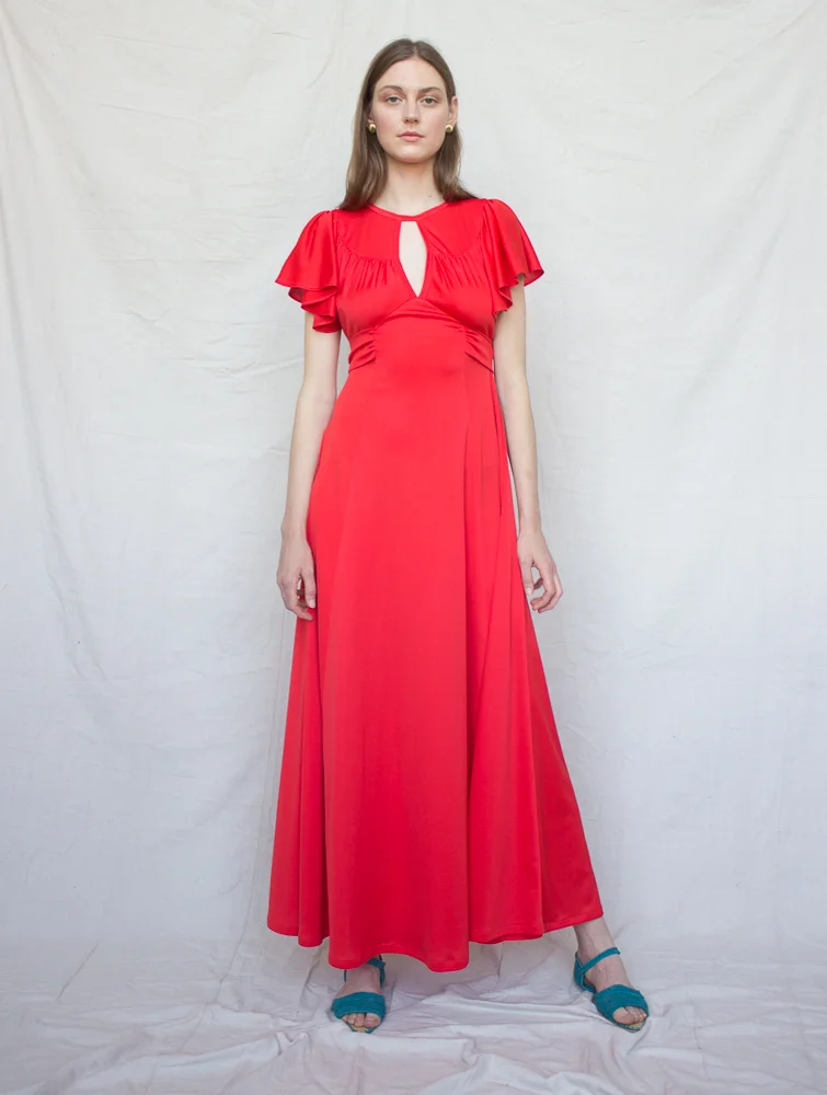 1970s Mr. Darren Bright Poppy Jersey Gown  Wayward Collection