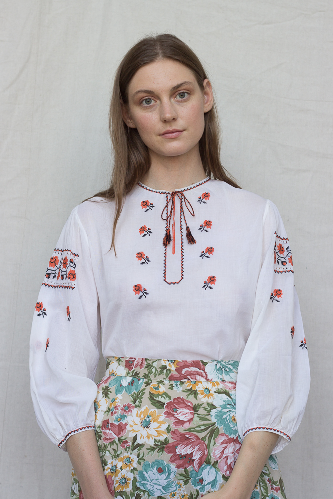 1930s Ukrainian Embroidered Peasant Top