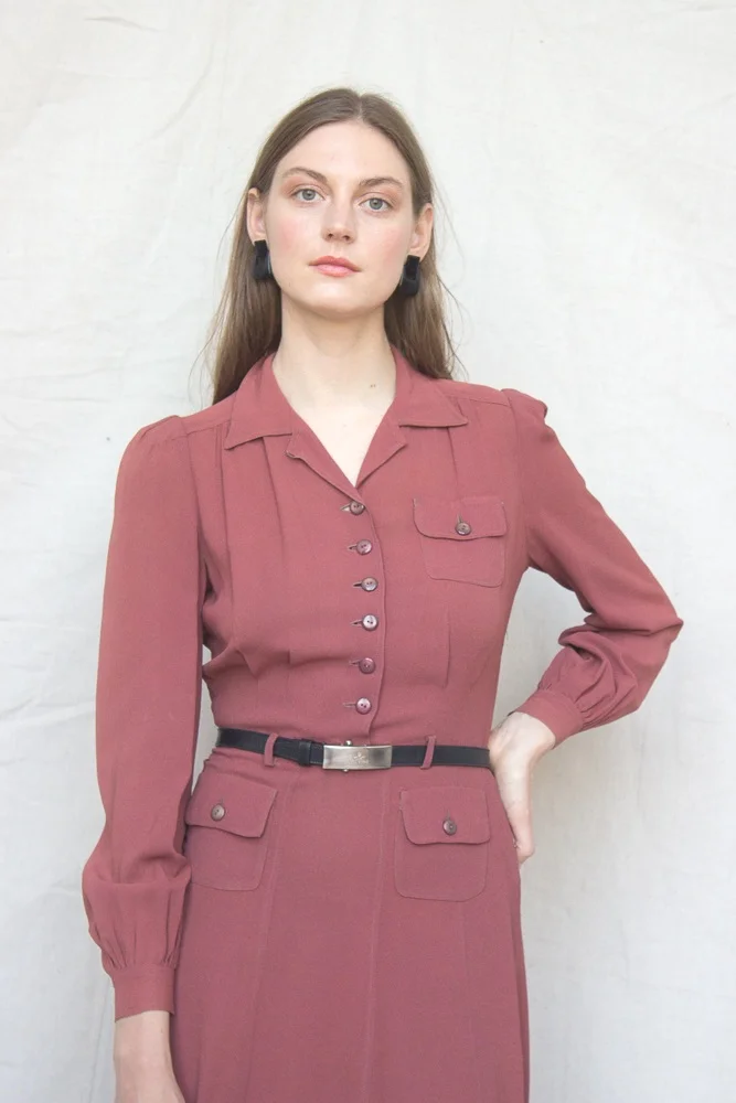 knee length shirt dress Jane Shirt Dress in Linen Viscose Navy / 10