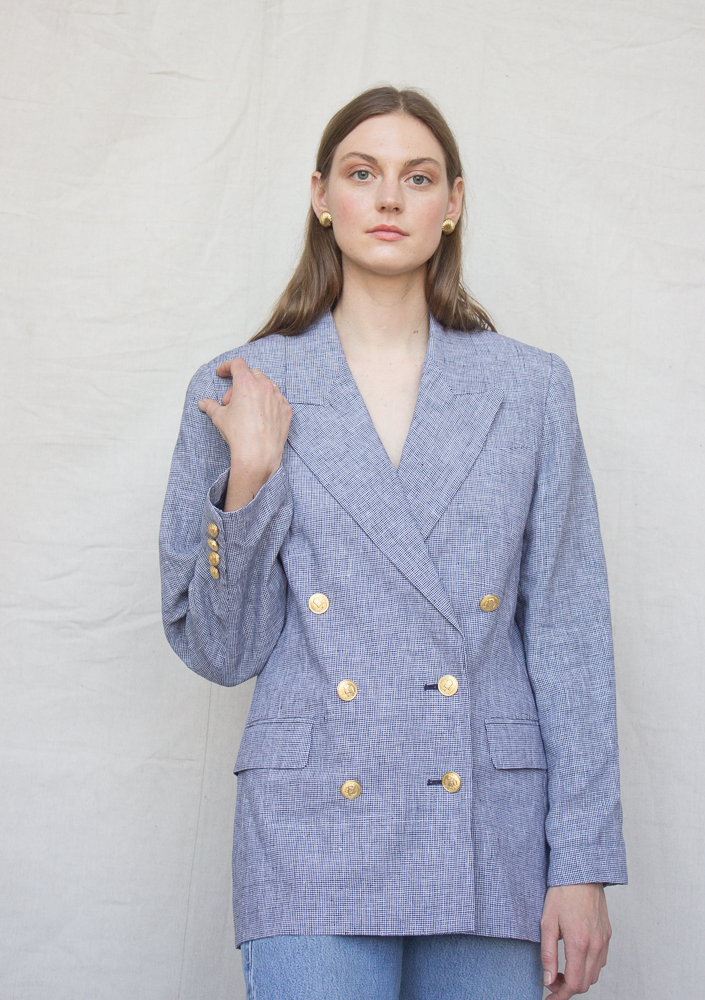 1980s Brooks Bros Linen Double Breasted