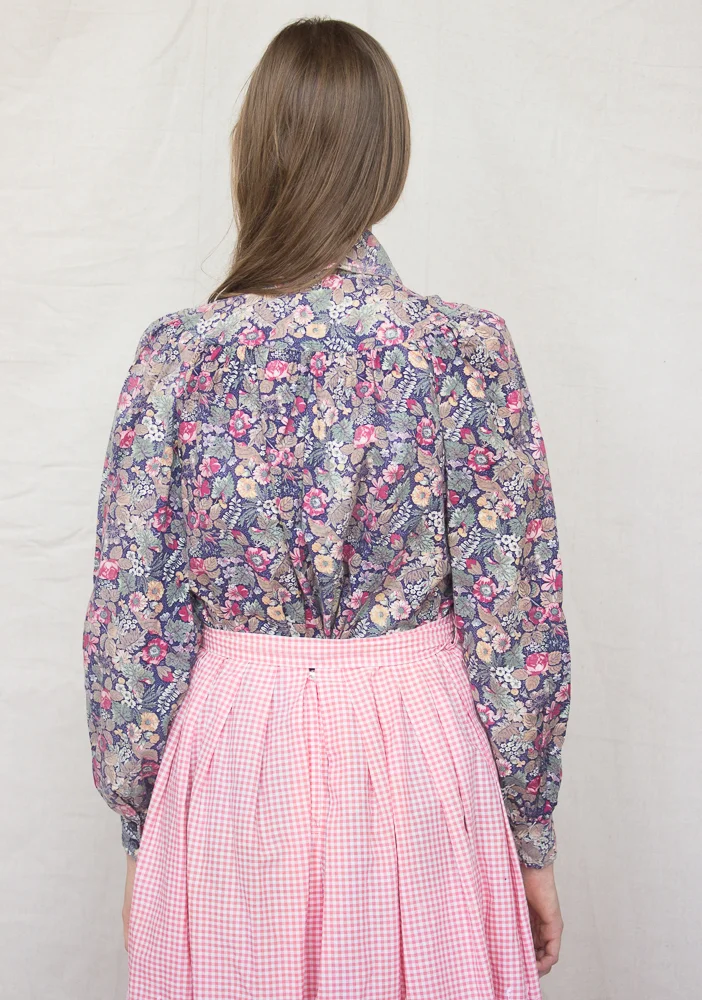 1970s Liberty Floral Prairie Smock Blouse