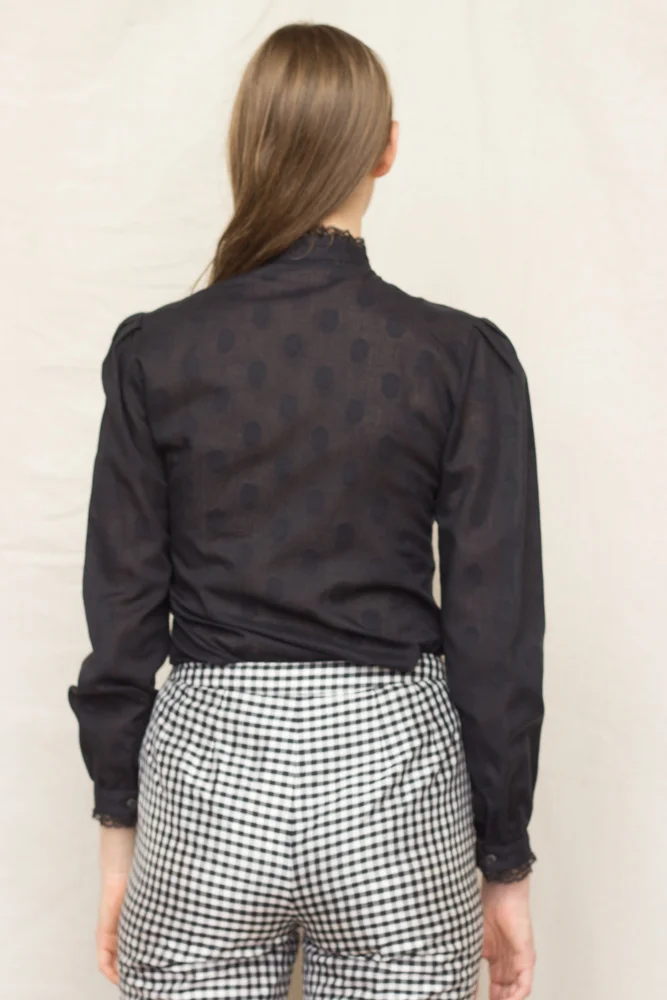 1970s Ted Sottoud High Collar Blouse