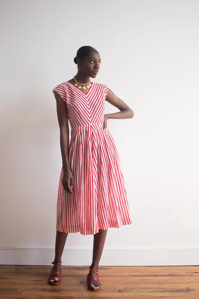 open lace back dress Strawberry Smocked Red Check Dress main image 1