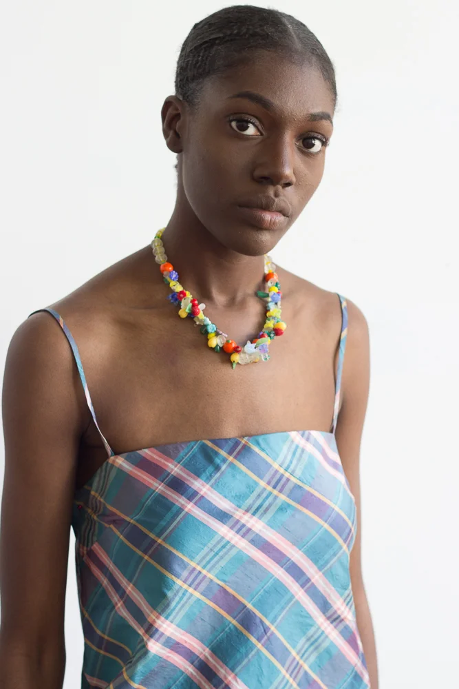 1990s Madras Silk Sun Dress