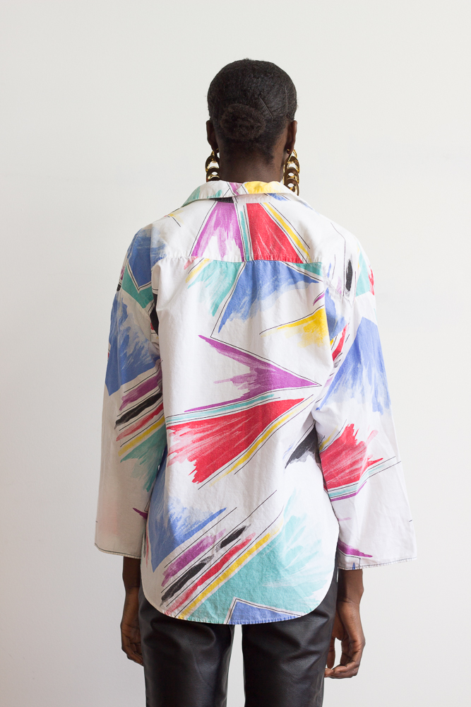 1980s Cotton Painterly Print Shirt