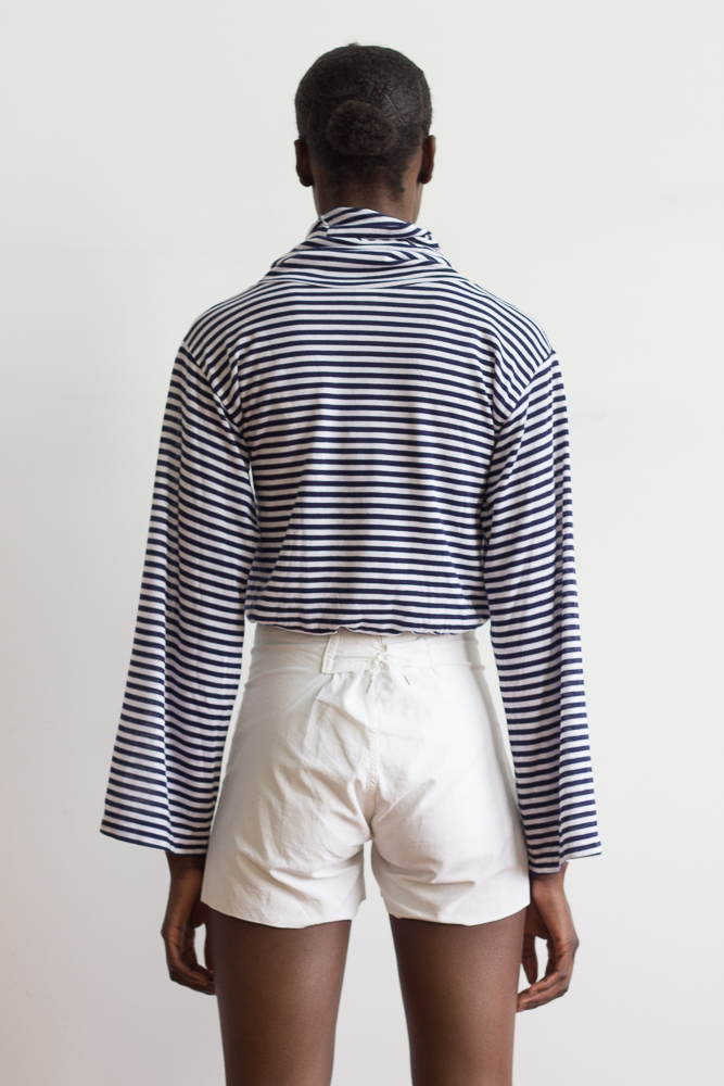 1970s Striped Knit Cowl Pullover