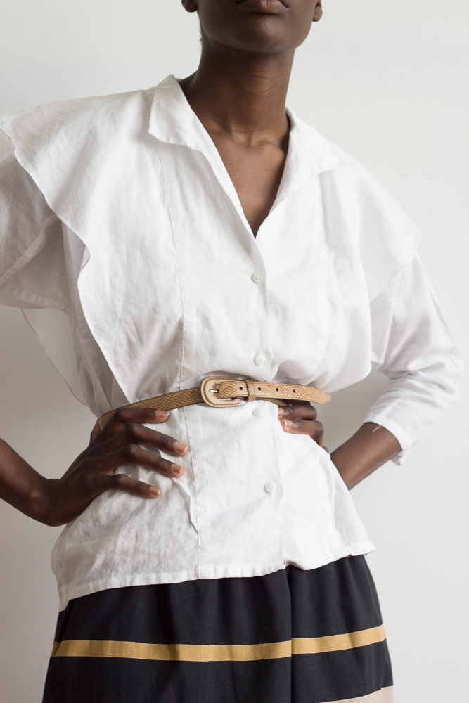 1980s Snakeskin Skinny Waist Belt