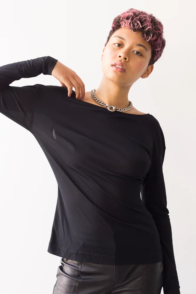 1980s Georges Rech Matte Jersey Backless Top