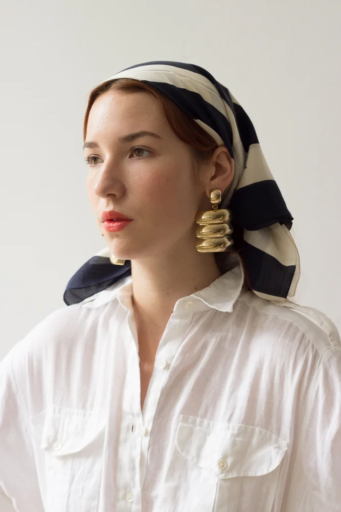 1970s Lanvin Woven Silk Scarf