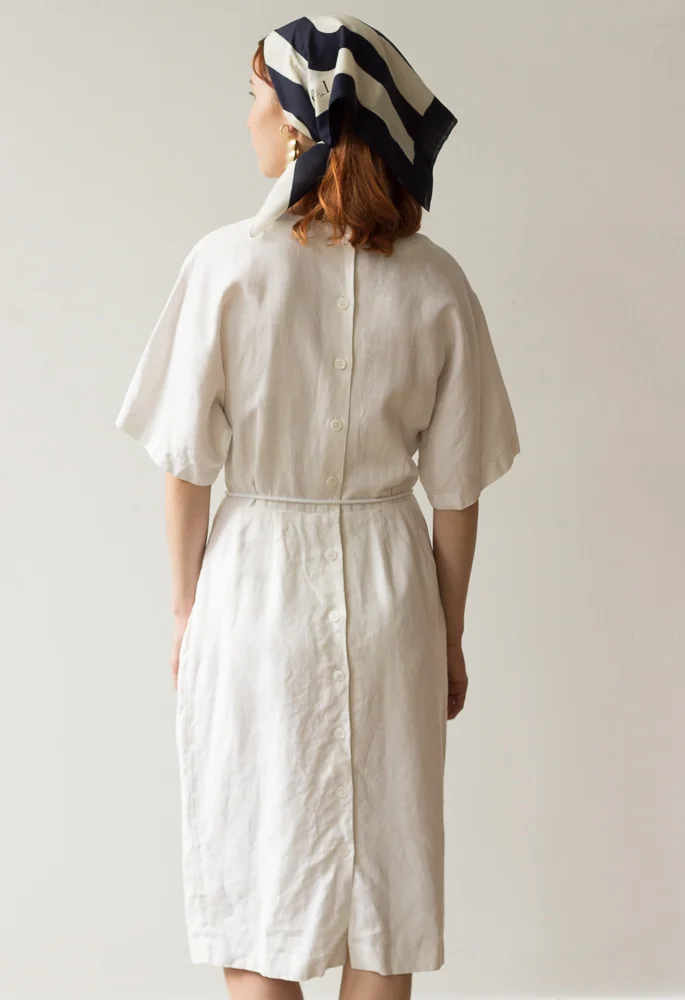 1980s Kenar Linen Dress