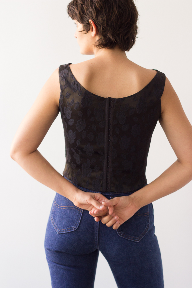 1980s Jacquard Bodice Top