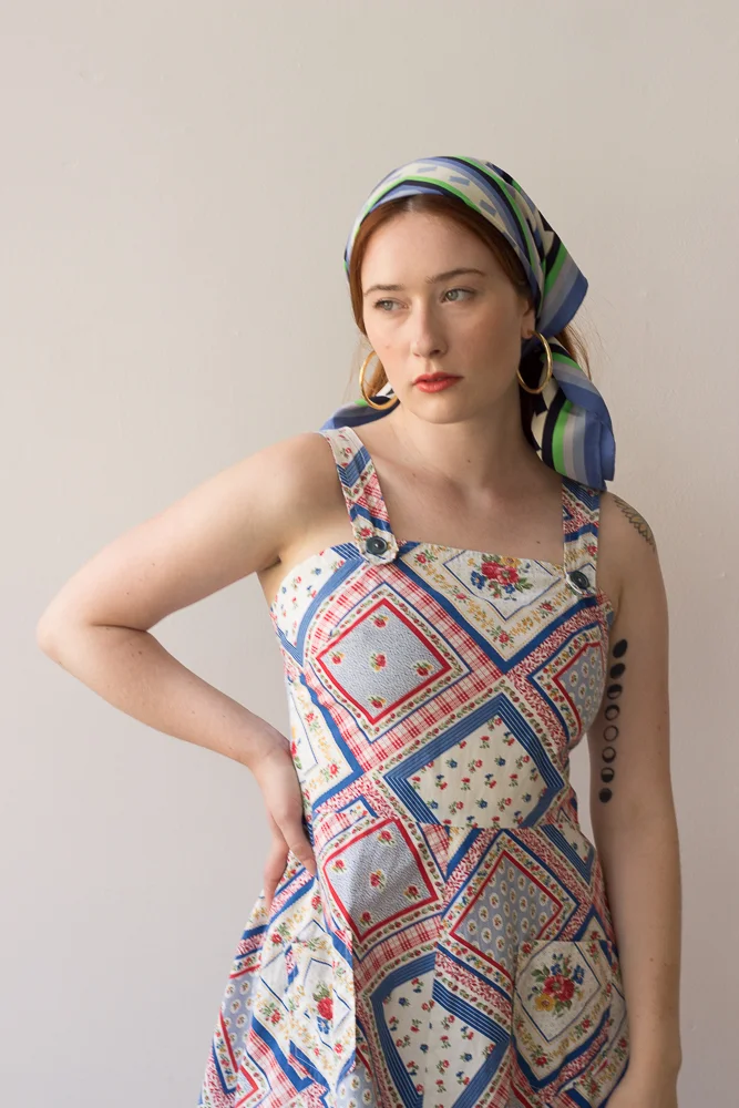 1970s Geoffrey Beene Large Geometric Silk Scarf