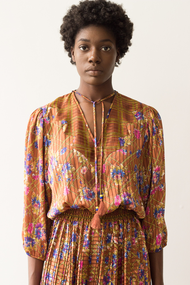 1980s Diane Freis Peasant Dress