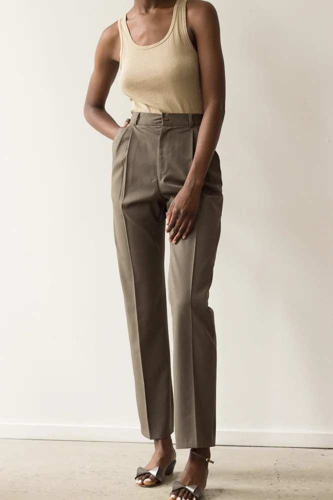 1980s Perfect Seal Gray Trousers