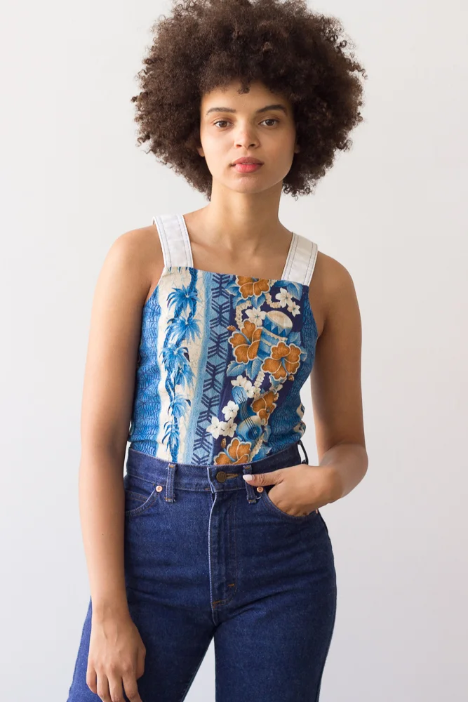 1970s Blue Hawaii Cotton Tank