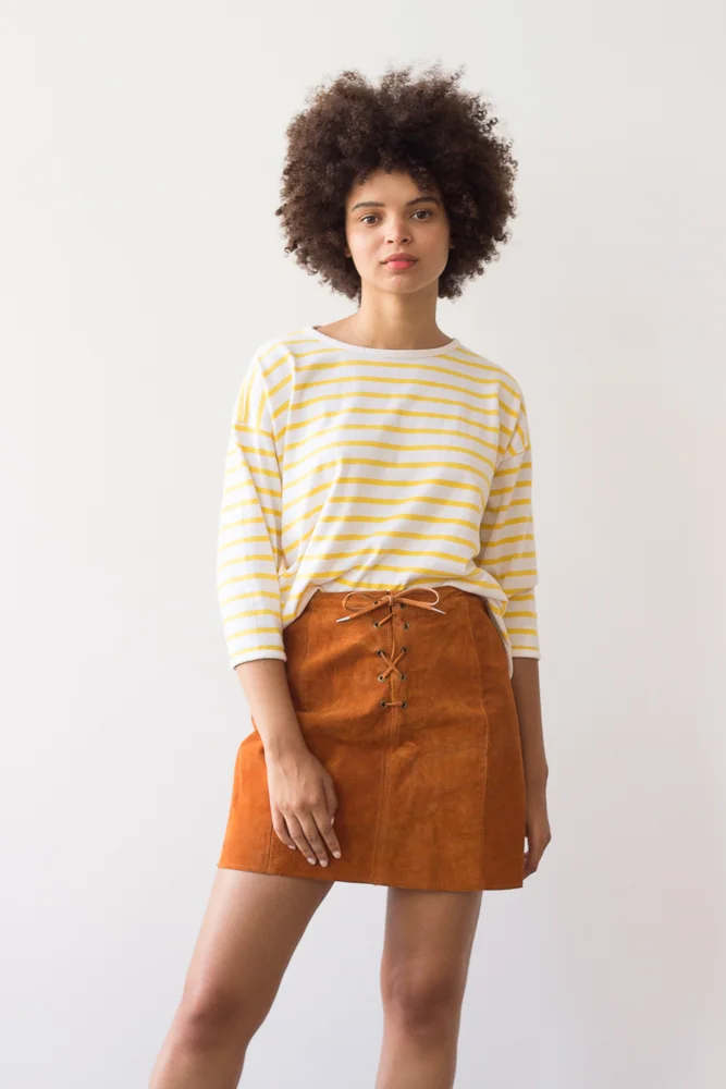 1960s Suede Lace-Up Mini Skirt