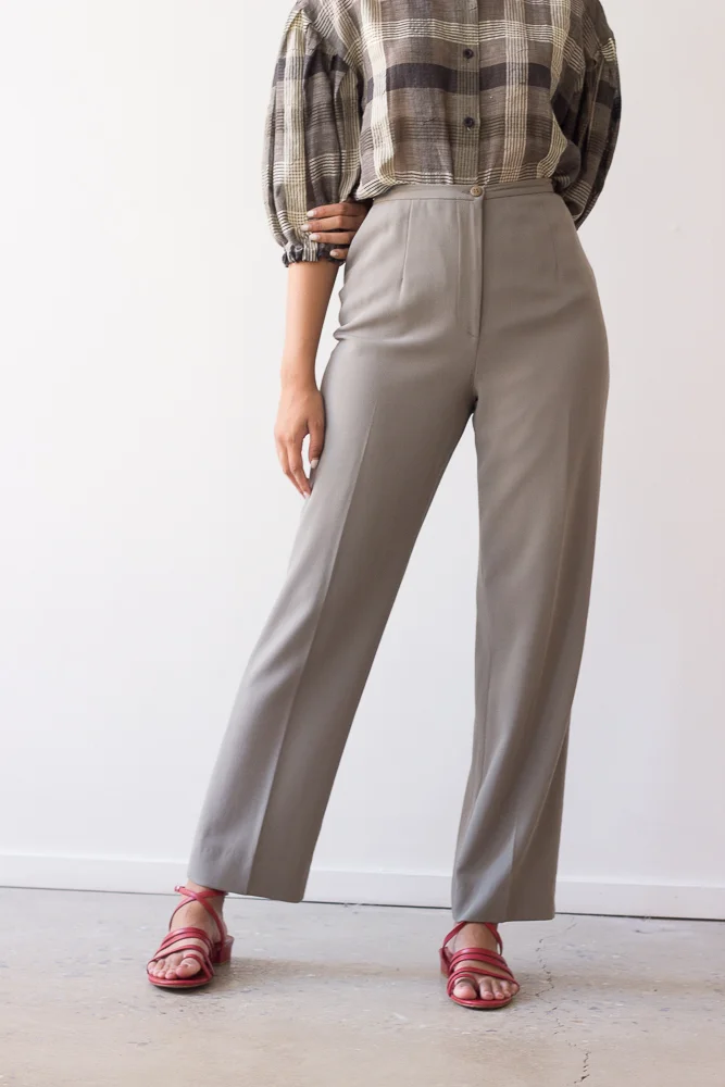 1990s Giorgio Armani Wool Crepe High Rise Trousers