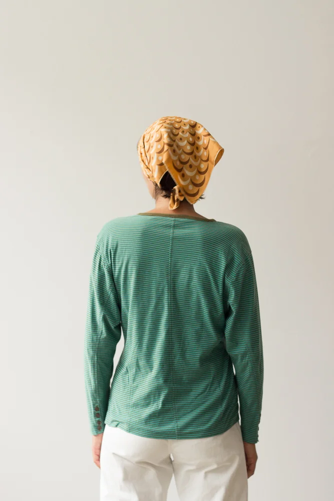 1980s Cotton Striped Henley Shirt