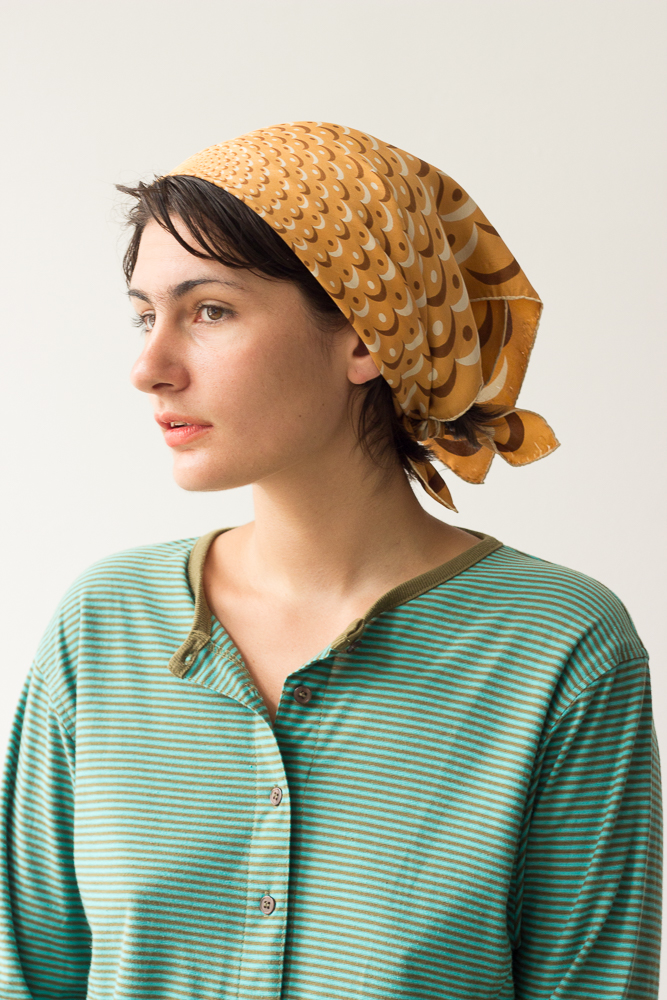 1950s Goldenrod Silk Scarf