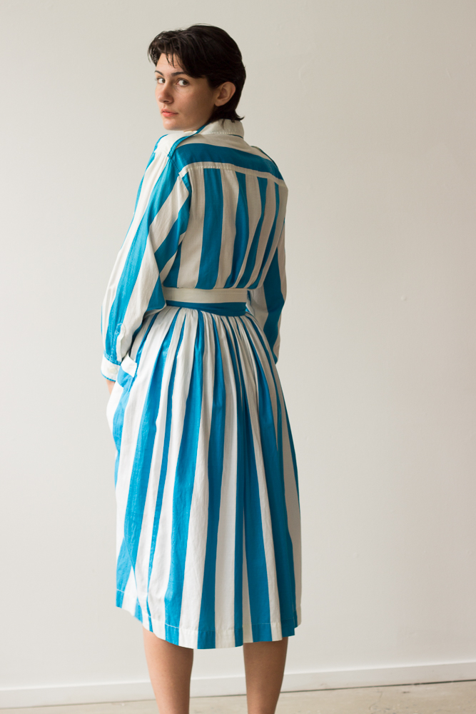 1980s Yves Saint Laurent Striped Cotton Set
