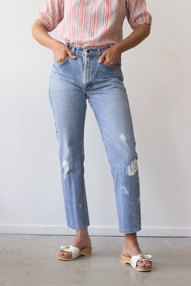 1980s Perfect Worn and Patched 505 Levi's