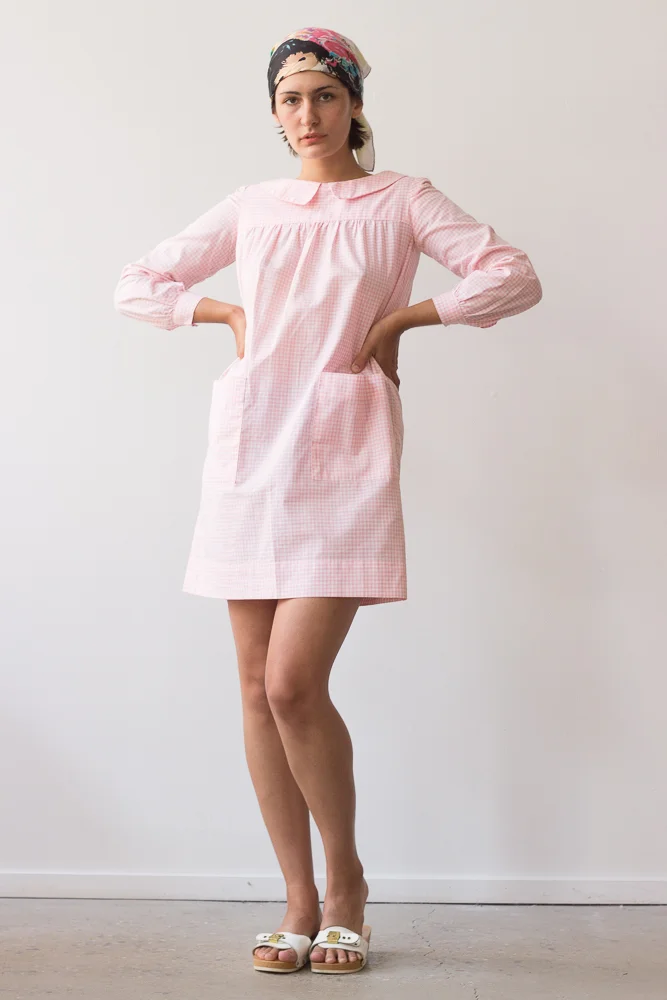 1960s Rosemary's Baby Pink Gingham Mini Dress  Wayward Collection